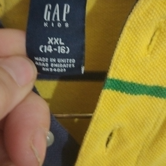 GAP Kids Yellow Striped Polo Shirt..(Boys(14-16) - Picture 3 of 6
